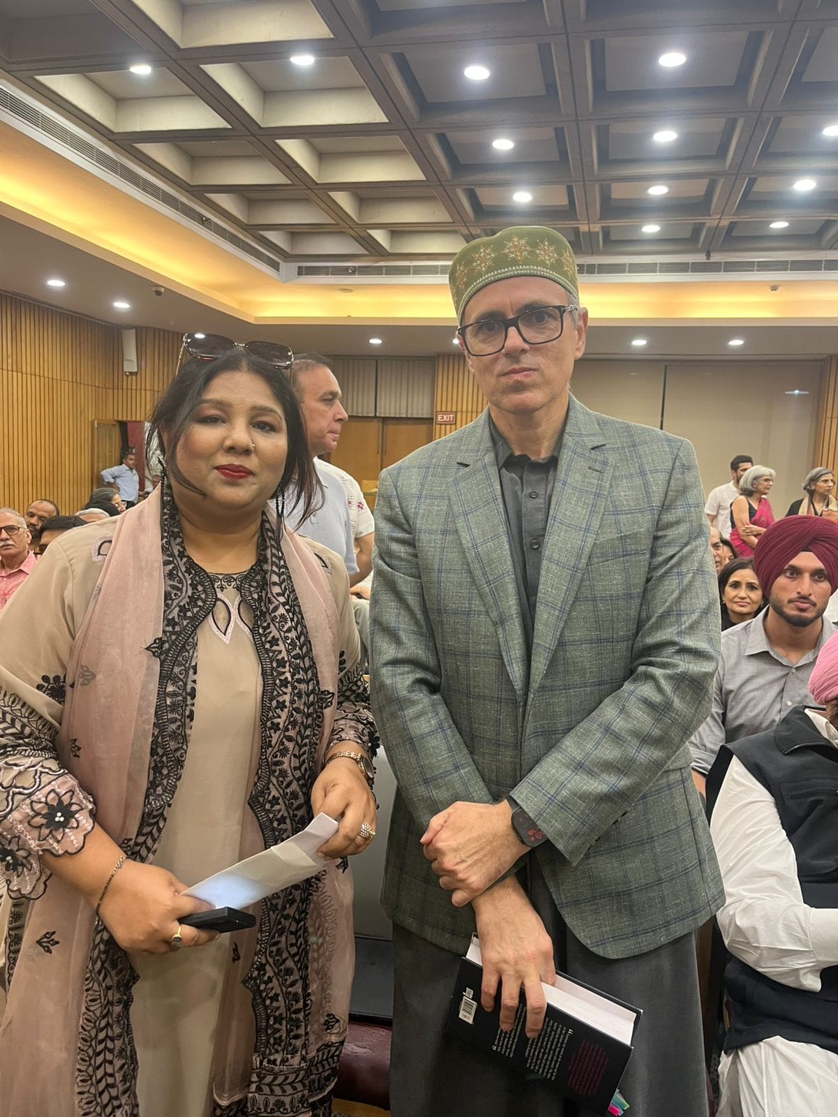 Advocate Shahjabeen Qazi with former J&K Chief Minister Omar Abdullah